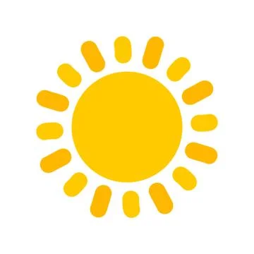 Cute yellow sun icon. Vector illustration. Stock Illustration