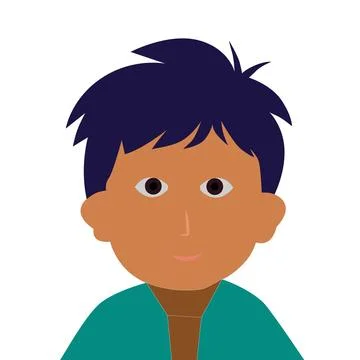 Cute young-boy-face Illustrazione stock