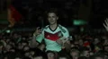 Cute Young Boy Have Fun Enjoy Public Viewing Football Match Friend Up Shoulders HD Footage