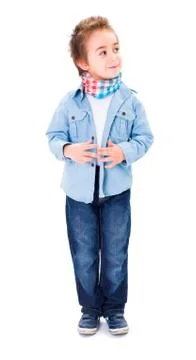Cute young boy thinking Stock Photos