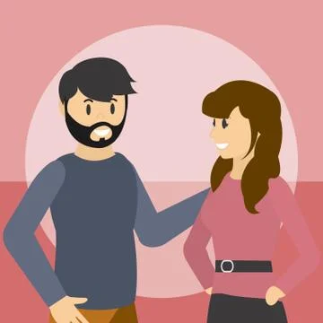 Cute young couple Ilustración de archivo