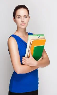 Cute young redhead student. Foto stock