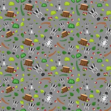 Cute zabra seamless pattern 스톡 일러스트