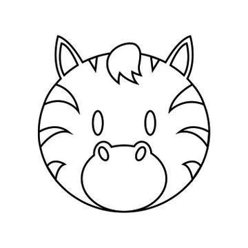 Cute zebra face Stock Illustration