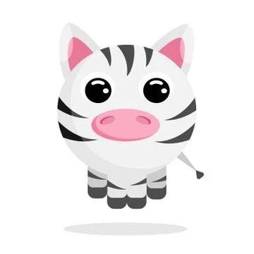 Cute zebra flat vector Illustrazione stock