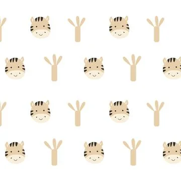 Cute zebra nursery pattern in boho style Stock Illustration