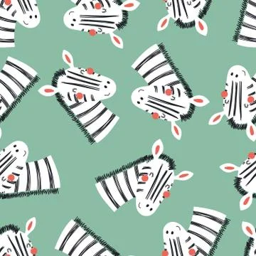 Cute zebra seamless pattern Stock Illustration