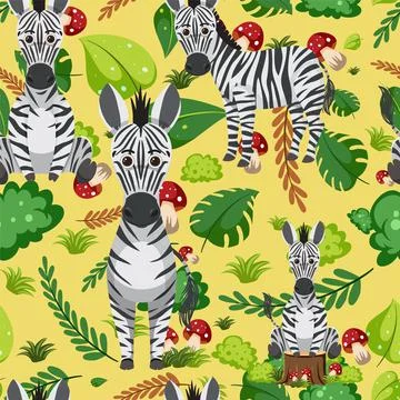 Cute zebra seamless pattern Stock Illustration