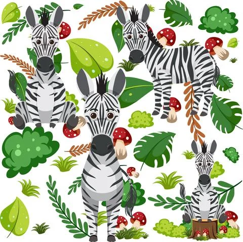 Cute zebra seamless pattern Illustrazione stock