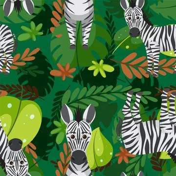 Cute zebra seamless pattern Stock Illustration