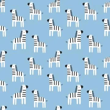 Cute zebra seamless pattern Stock Illustration