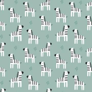 Cute zebra seamless pattern Stock Illustration
