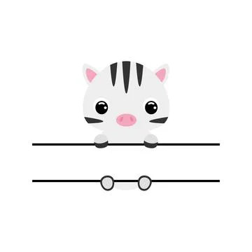 Cute zebra split monogram. Funny cartoon character for shirt, scrapbooking,.. Stock Illustration