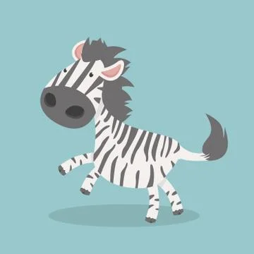 Cute  zebra vector cartoon Stock Illustration