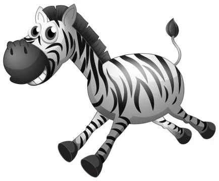 Cute zebra on white background Stock Illustration