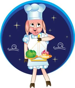 Cute zodiac sign - Libra. vector Stock Illustration