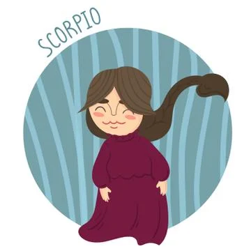 Cute zodiac sign - Scorpio. Vector illustration. Stock Illustration