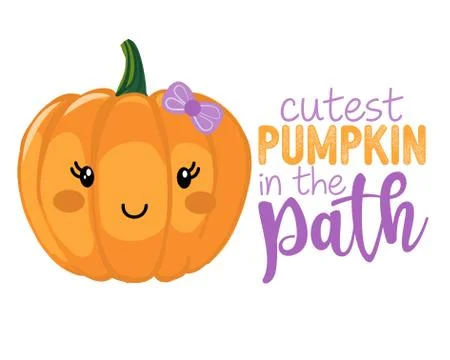 Cutest pumpkin in the path Stock Illustration