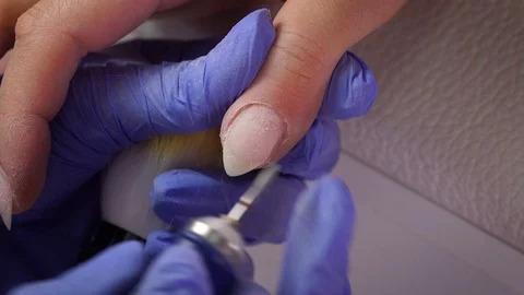 Cuticle coating remover manicure Video stock 103830750
