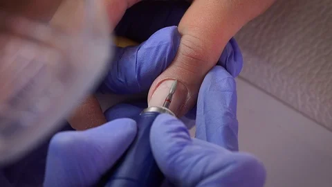 Cuticle removal with scissors Stock Footage 103830768