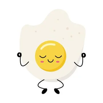 Cutie fried egg winks with content smile Ilustración de archivo