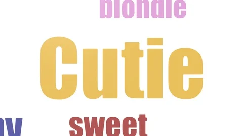 Cutie Tagcloud Animated Isolated Stock Footage 103654983