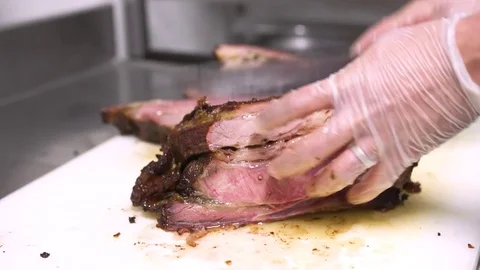 Cuting Asado meat Stock Footage 71423819