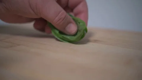 Cuting Basil Stock-Footage 129374209