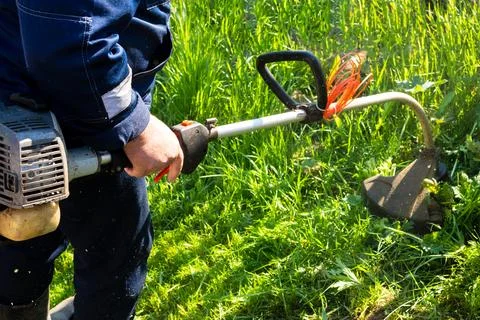 Cuting grass Stock Photos