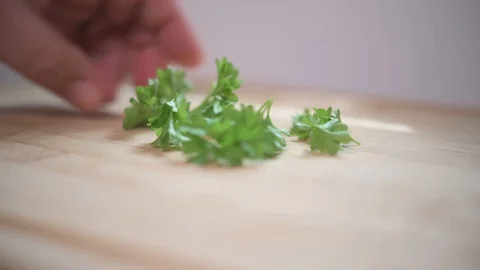 Cuting Parsley Stock-Footage 129374203