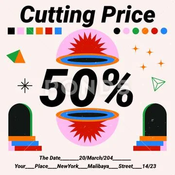 Cuting Price Instagram Post PSD Template