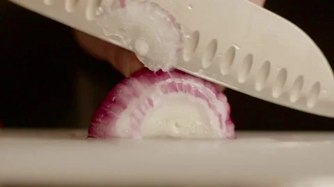 Cuting red onion Video stock 70059152