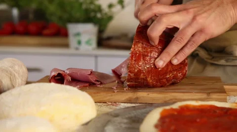 Cuting sausage Video stock 32423200