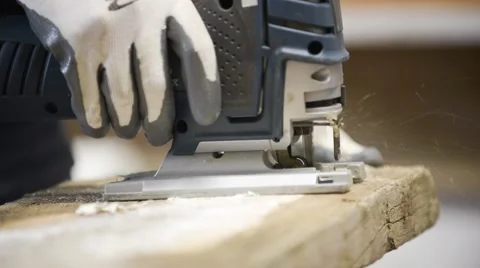 Cuting wood with a saw Stock Footage 56467704