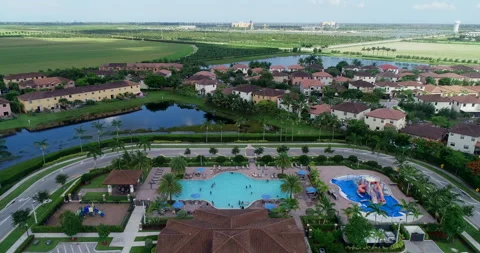 Cutler Bay community pool Stock Footage 197091868