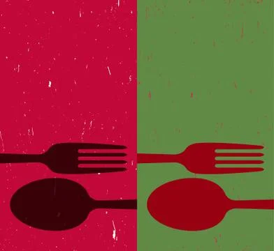 Cutlery on abstract background Stock Illustration