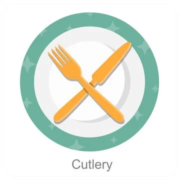 Cutlery and fork icon concept Stock Illustration