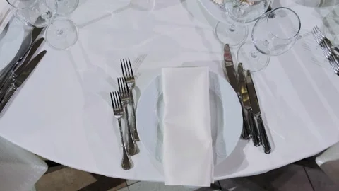  cutlery and plates on the table Stock Footage 261509245