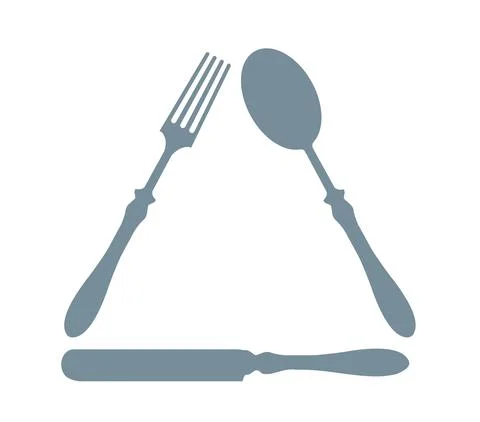 Cutlery arranged in a triangle Stock Illustration