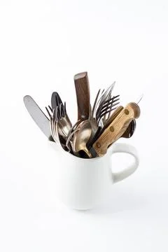 Cutlery background, Empty space Stock Photos