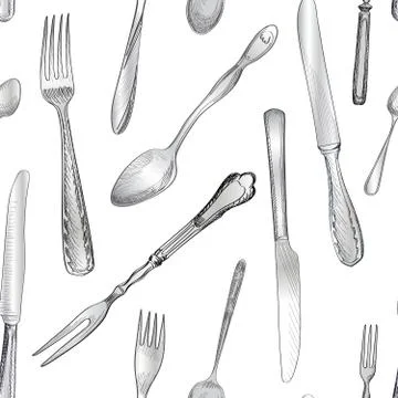 Cutlery background Stock Illustration