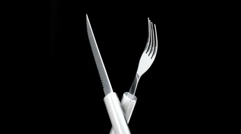 Cutlery on black Stock Footage 8688850