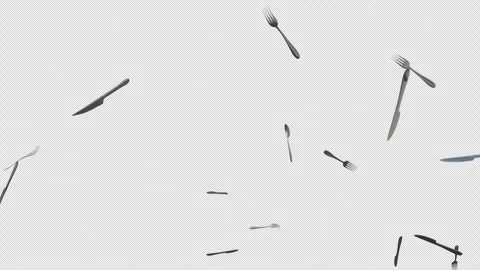 Cutlery Blast Stock-Footage 341257218