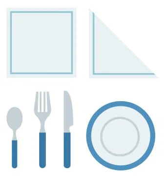 Cutlery for breakfast vector flat isolated Stock Illustration