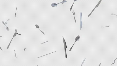 Cutlery Fall Stock-Footage 341257240