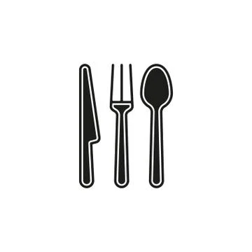 Cutlery fork, knife and spoon Illustrazione stock
