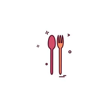 Cutlery fork setting spoon icon vector design Stock Illustration