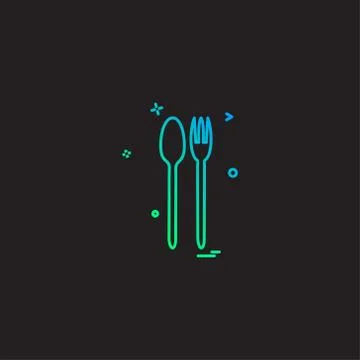 Cutlery fork setting spoon icon vector design Illustrazione stock