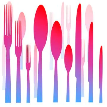 Cutlery fork spoon knife Stock Illustration