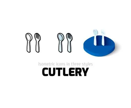 Cutlery icon in different style Stock Illustration